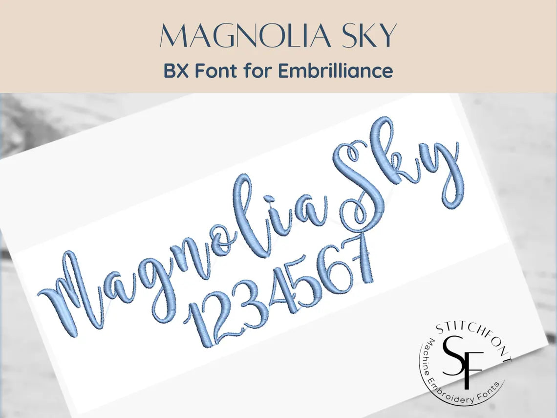 BX Font Alphabet - Magnolia Sky Font - 5 sizes