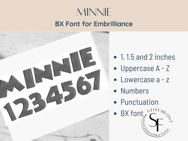 BX Font Alphabet - Minnie Font - 3 sizes