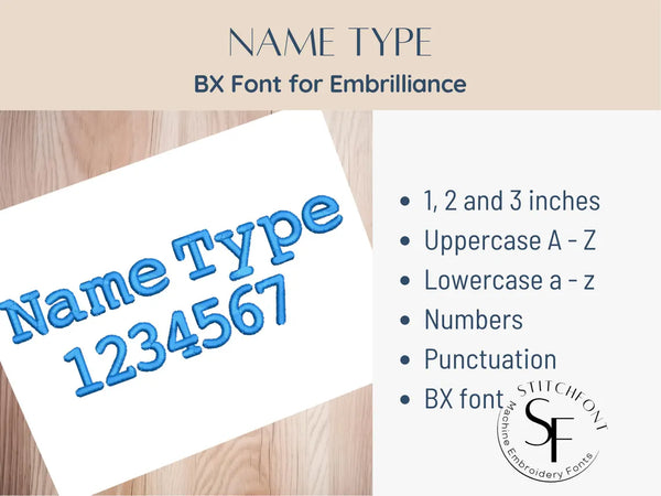 BX Font Alphabet - Name Type Font - 3 sizes