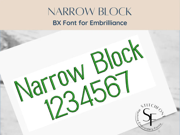 BX Font Alphabet - Narrow Block Font - 3 sizes
