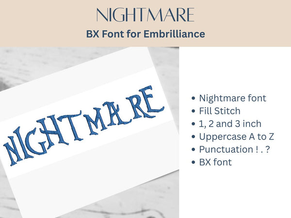 BX Font Alphabet - Nightmare Font - 3 sizes