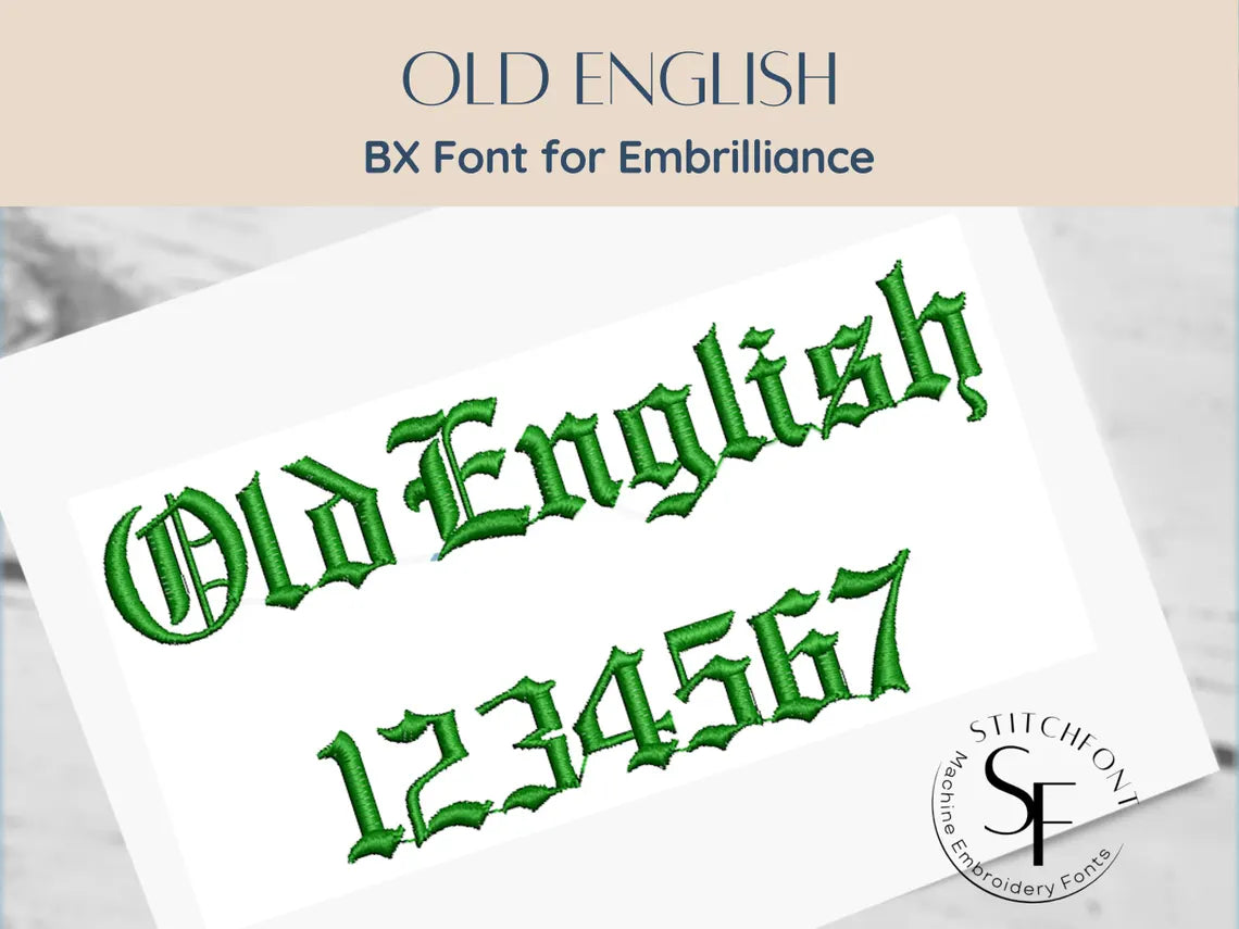 BX Font Alphabet - Old English font - 2 sizes