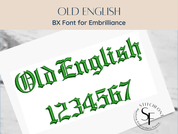BX Font Alphabet - Old English font - 2 sizes