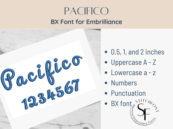 BX Font Alphabet - Pacifico Font - 3 sizes