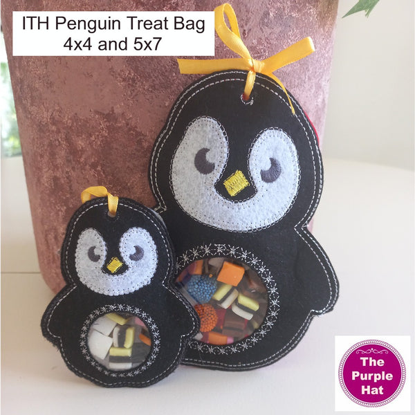 ITH In the Hoop Penguin Treat Bag 4x4 5x7