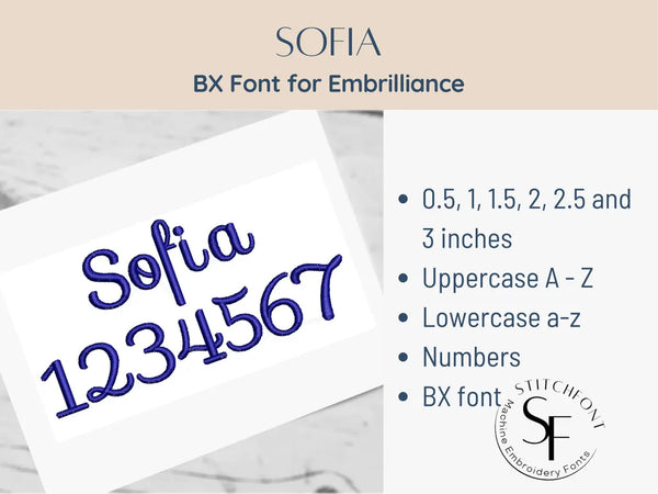 BX Font Alphabet - Sofia Font - 6 sizes