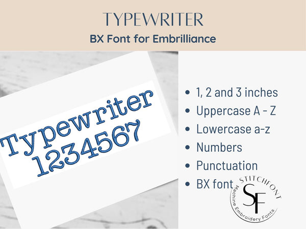 BX Font Alphabet - Typewriter Font - 3 sizes