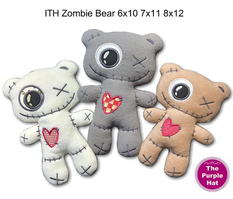 ITH In the Hoop Zombie Bear 6x10 7x 11 8x12