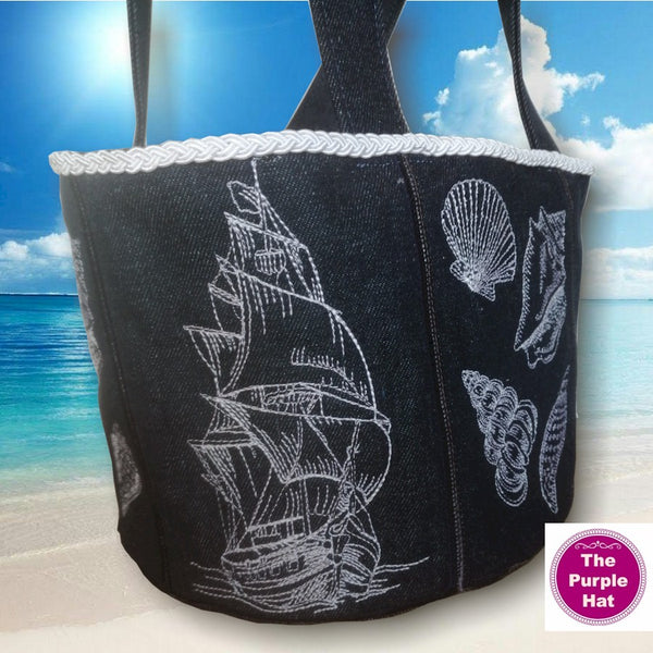 ITH Beach Bag machine embroidery 5x7