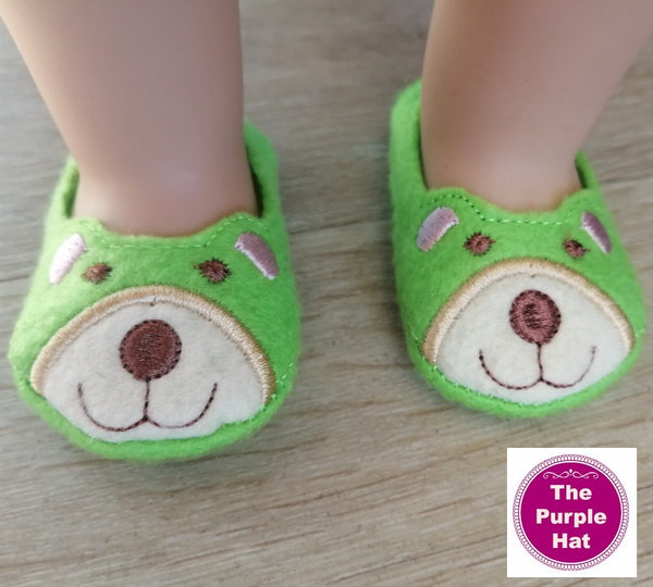 ITH Bear shoes or slippers for 18 inch doll 4x4