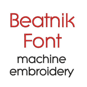 Beatnik machine embroidery font 1 inch