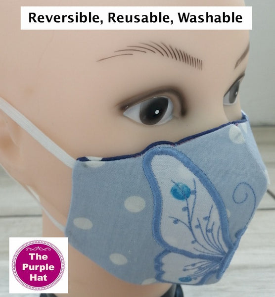 In the Hoop ITH Reversible Butterfly Contoured Face or Dust Mask V 2.0 - 4 sizes 5x7 6x10