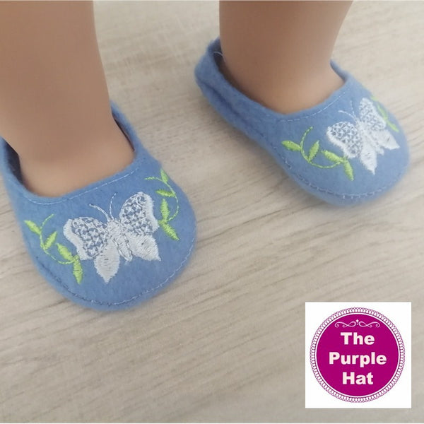 ITH Butterfly shoes or slippers for 18 inch doll 4x4