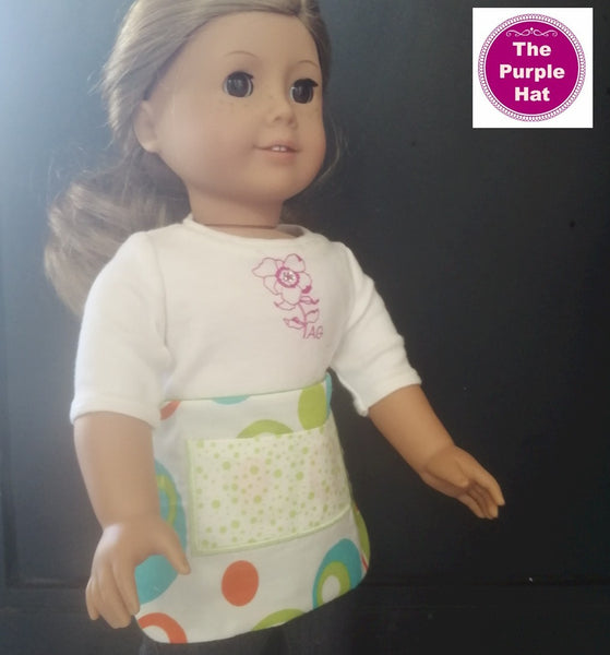ITH Fully Reversible Half Apron and Oven Mitts for 18 inch doll 5x7