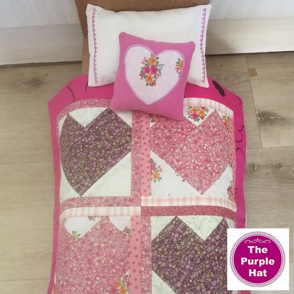 ITH Heart Bedding Set for 18-inch dolls