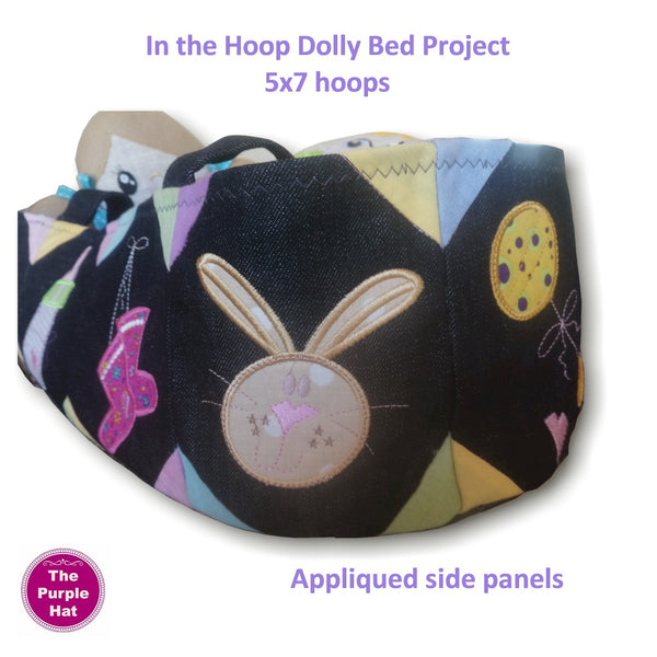 ITH In the Hoop Doll bed/carry cot project 5x7