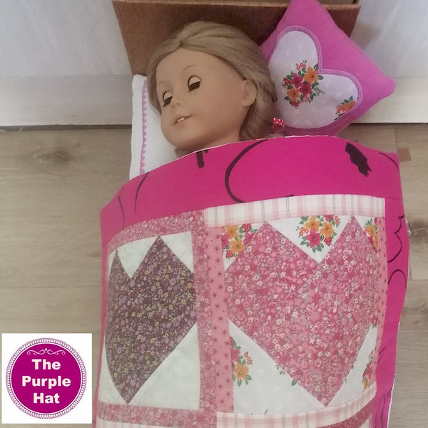 ITH Heart Bedding Set for 18-inch dolls
