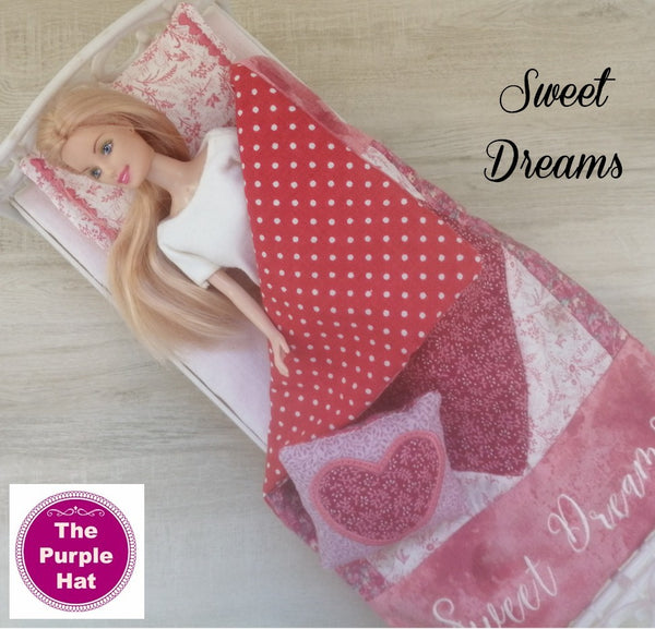 ITH Heart Bedding Set for 11 1/2 inch dolls