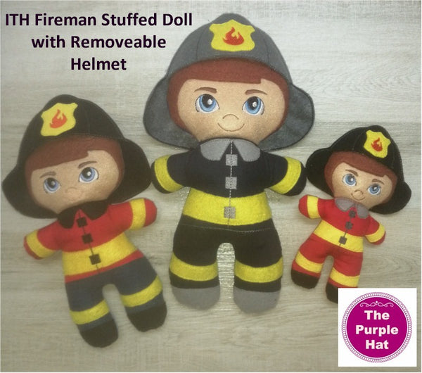 ITH Heroes: Fireman plush doll stuffed toy 5x7 6x10 8x12