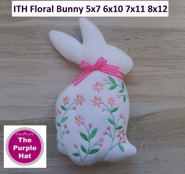 ITH Floral Bunny Stuffed Toy 5x7 6x10 7x11 8x12