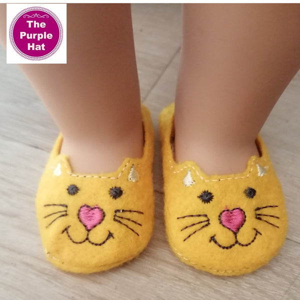 ITH Kitty shoes or slippers for 18 inch doll 4x4