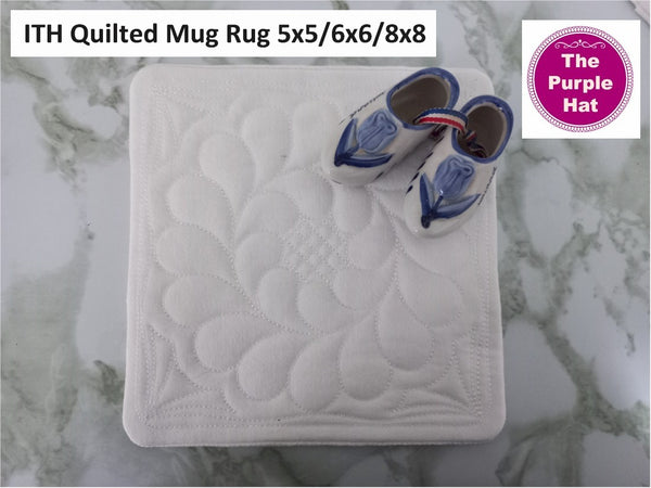 ITH Quilted Mug Rug 01 5x5 6x6 8x8