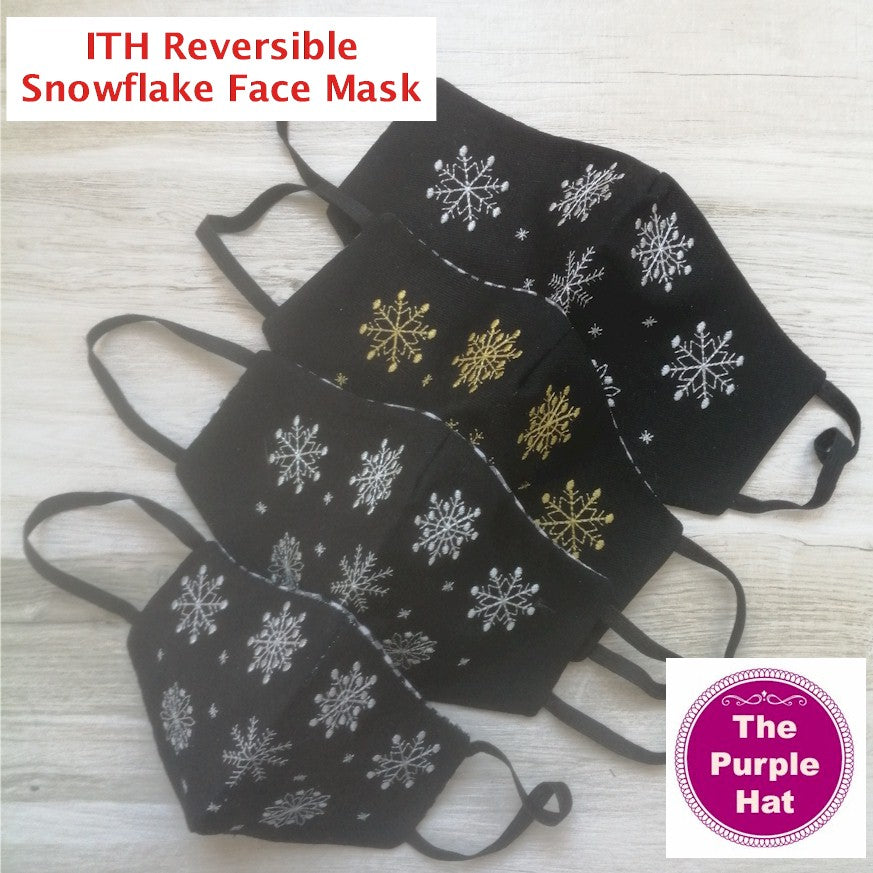 In the Hoop ITH Reversible Snowflake Face or Dust Mask sizes 5x7 6x10