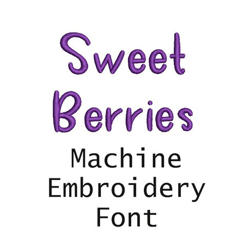 Sweet Berries machine embroidery font 1 inch