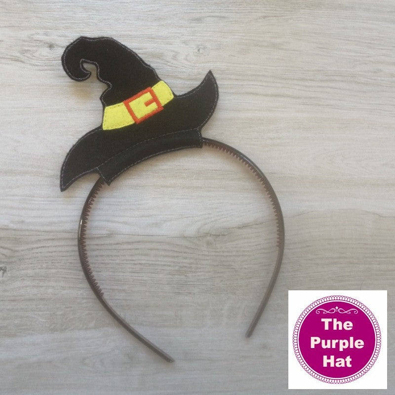 ITH In the Hoop Witch's Hat Halloween Headband Sliders 4x4