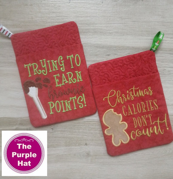 ITH In the Hoop Christmas Potholders 6x10
